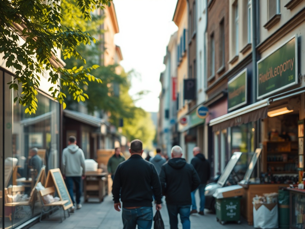 Grupa ludzi na targach pracy w Koszalinie, przeglądająca oferty od 55 firm szukających kandydatów.